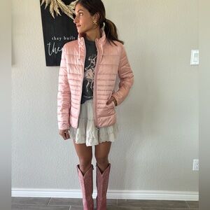 Tom Tailor Lightweight Pink Puffer Jacket